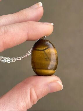 Tiger’s Eye Silver Tone Necklace